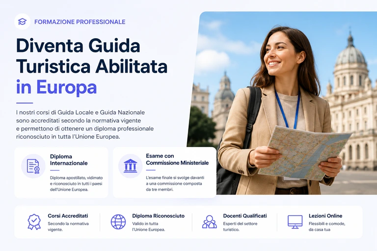 Corso guida turistica online con diploma riconosciuto